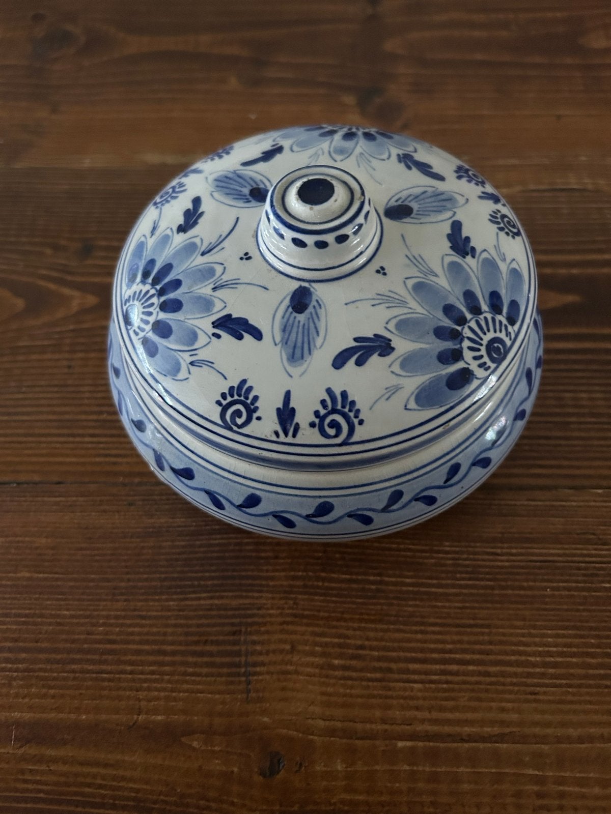 Delfts blauw aardewerk potje met deksel, Ophalen
