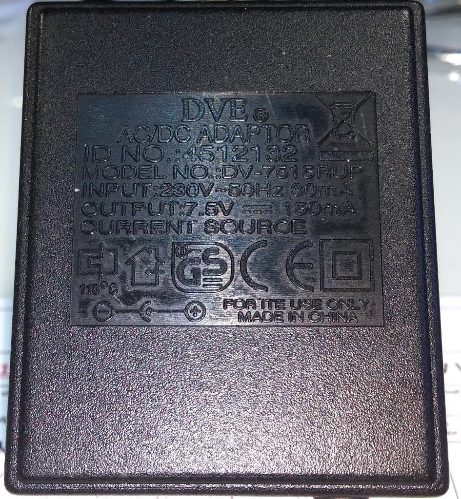 DVE DV-7515RUP 7.5V 0.15A Adapter OpenPhone 26 27 Aastra 142, Ophalen of Verzenden, Zo goed als nieuw, Toebehoren