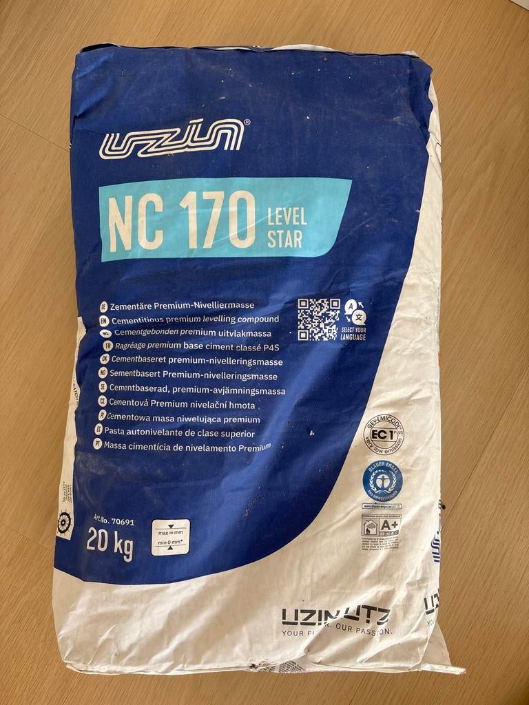 Uzin NC 170 Level Star Egaliseermiddel 20 kg, Ophalen of Verzenden, Nieuw, Overige typen