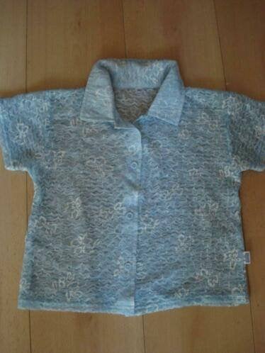 Lichtblauw overhemdje, Ophalen of Verzenden, Gebruikt, Meisje, Overhemd of Blouse