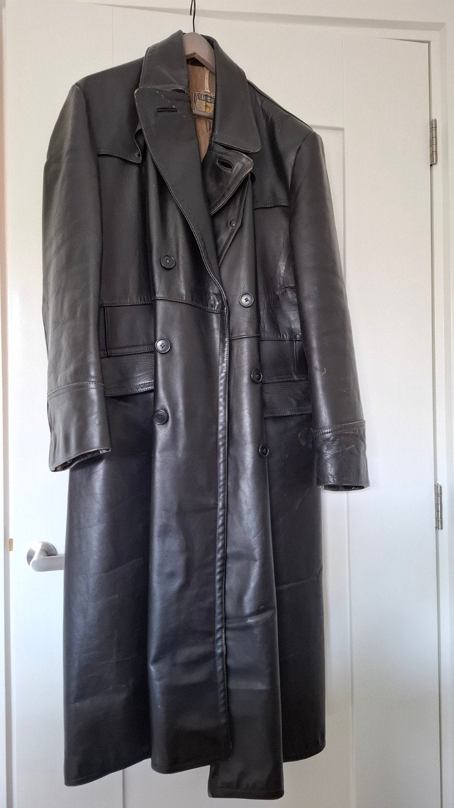 Lange leren motor -solex jas, Ophalen, Tweedehands, Jas | leer