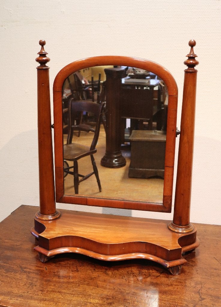 Antieke kapspiegel, tafelspiegel, Ophalen, Rechthoekig, Minder dan 50 cm