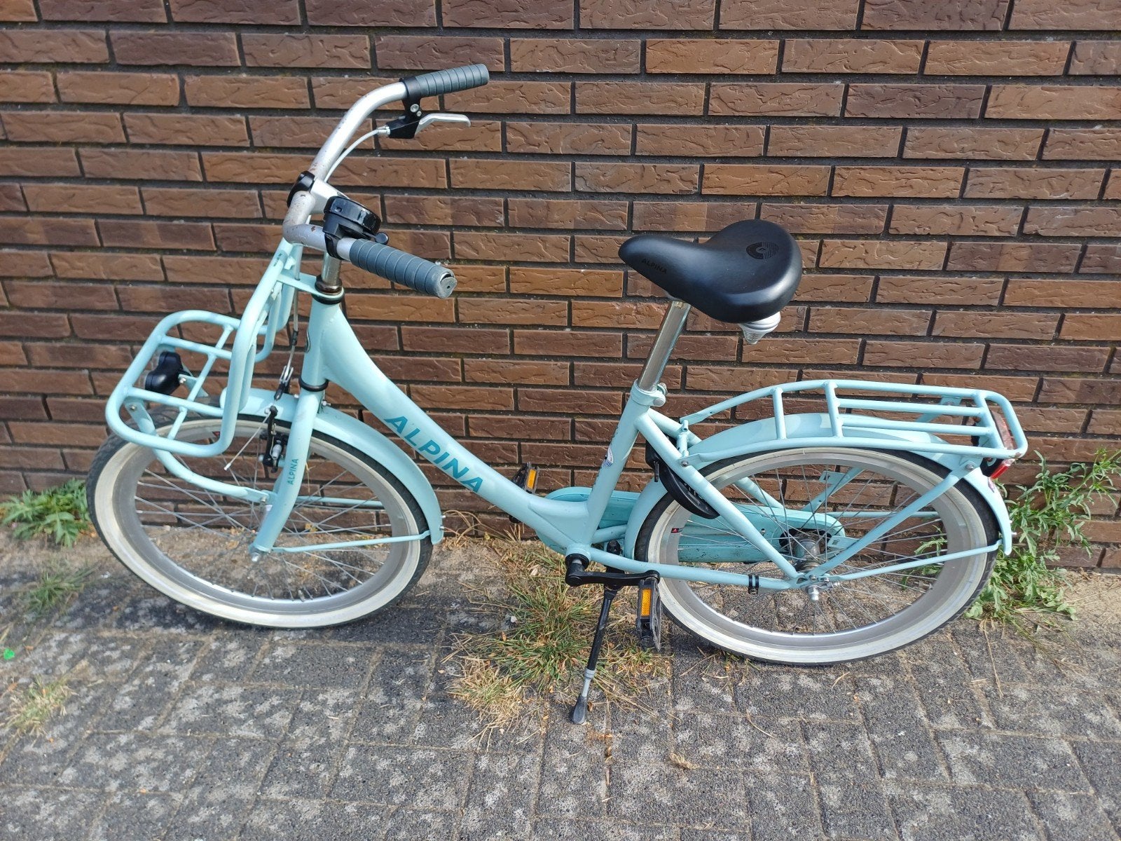 Alpina clubb 22 inch transporterfiets mintgroen/blauw meiden, Ophalen, Terugtraprem, Gebruikt, Handrem