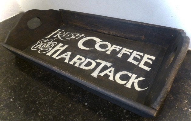 Houten dienblad / Coffee / koffie / wand bord / Americana, Handgemaakt, Ophalen of Verzenden, Zo goed als nieuw, B6