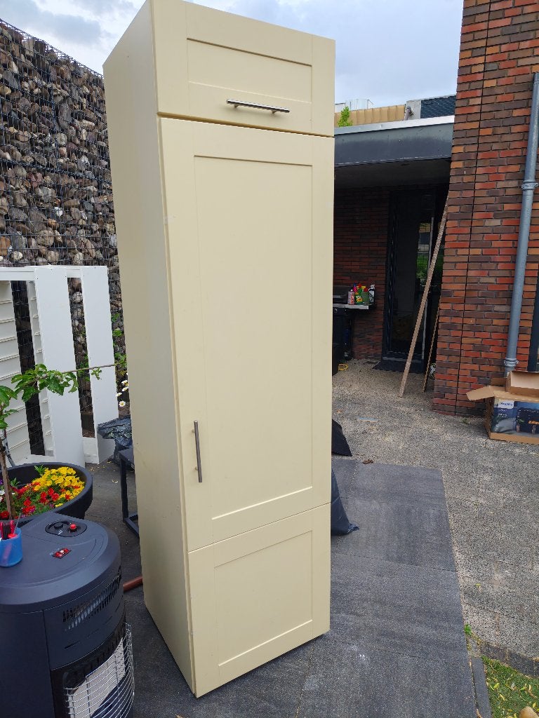 Keukenkast, Huis en Inrichting, Keuken | Keukenelementen, Ophalen, Gebruikt, 200 cm of meer, Beige