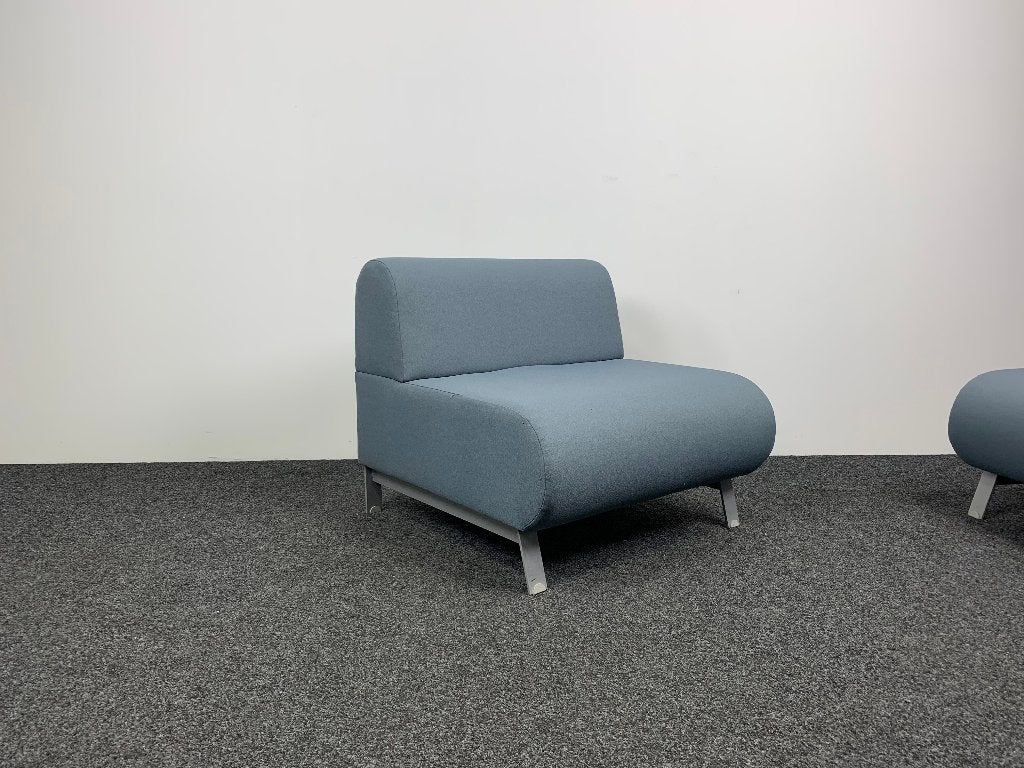 Stoffen Bank - Grijs / Blauw | 72 x 80 x 80 cm 22542, Ophalen, Gebruikt, Blauw, Overige typen