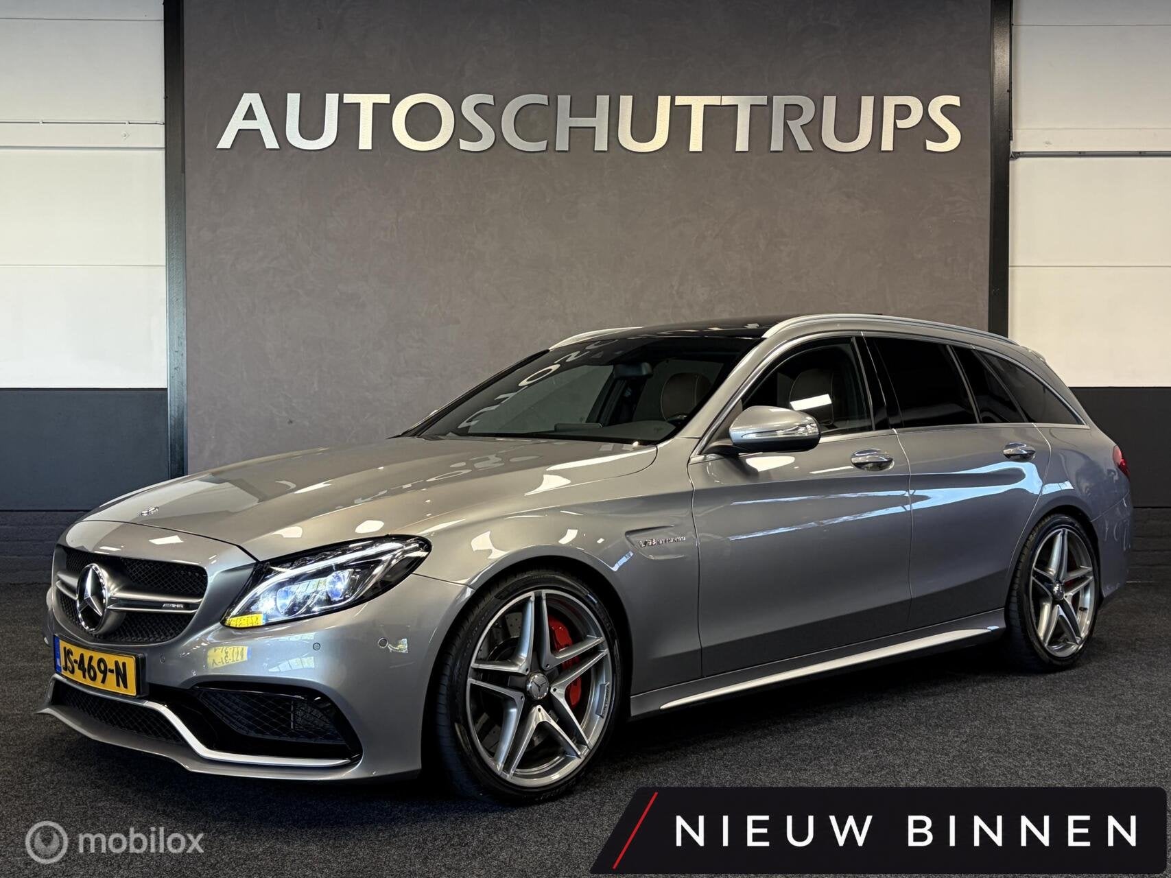 Mercedes C-klasse Estate AMG 63 S 510 PK / DESIGNO LEDER / P, Auto's, Automaat, Achterwielaandrijving, Gebruikt, Leder