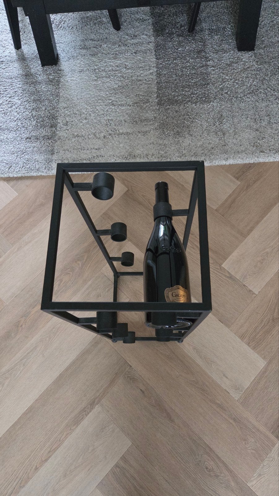 Stalen wijnrek zwart, Huis en Inrichting, Ophalen, 50 – 75, 5 tot 15 flessen, Zo goed als nieuw