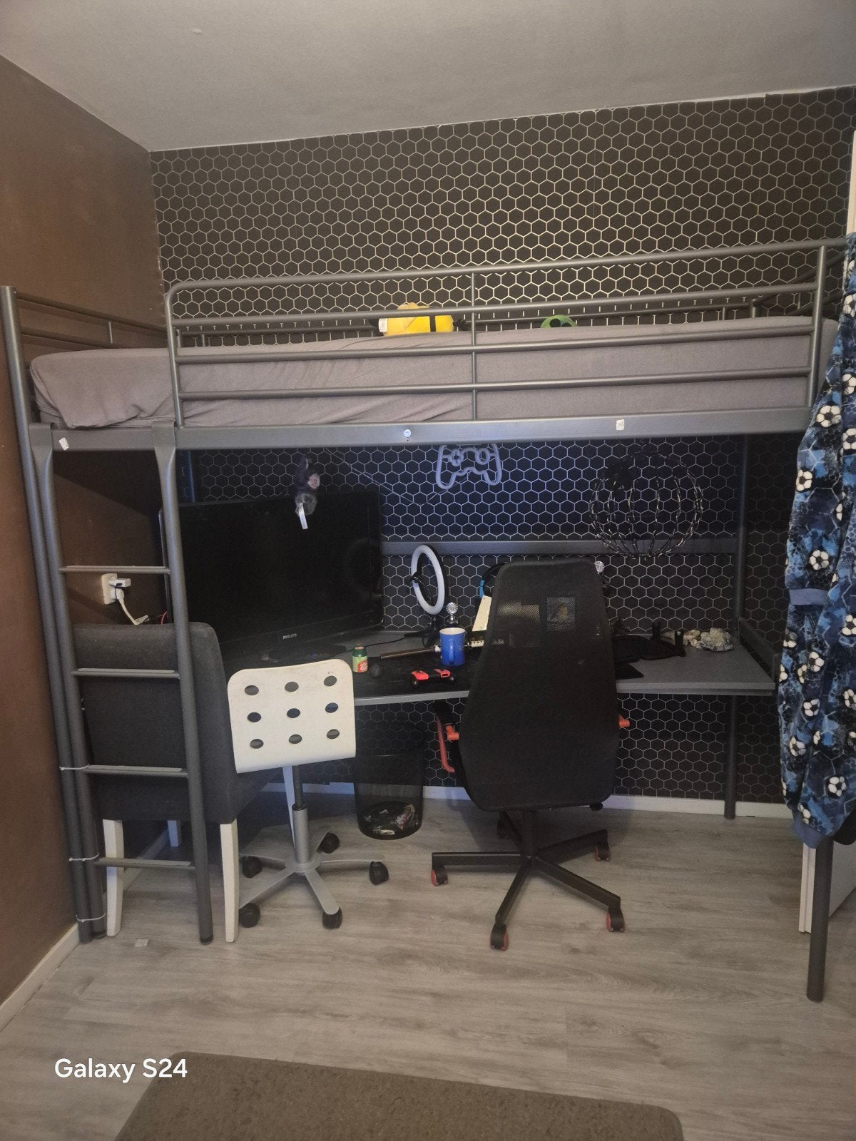 Hoogslaper met bureau en opbergruimte, Eenpersoons, Ophalen of Verzenden, Zo goed als nieuw, 200 cm