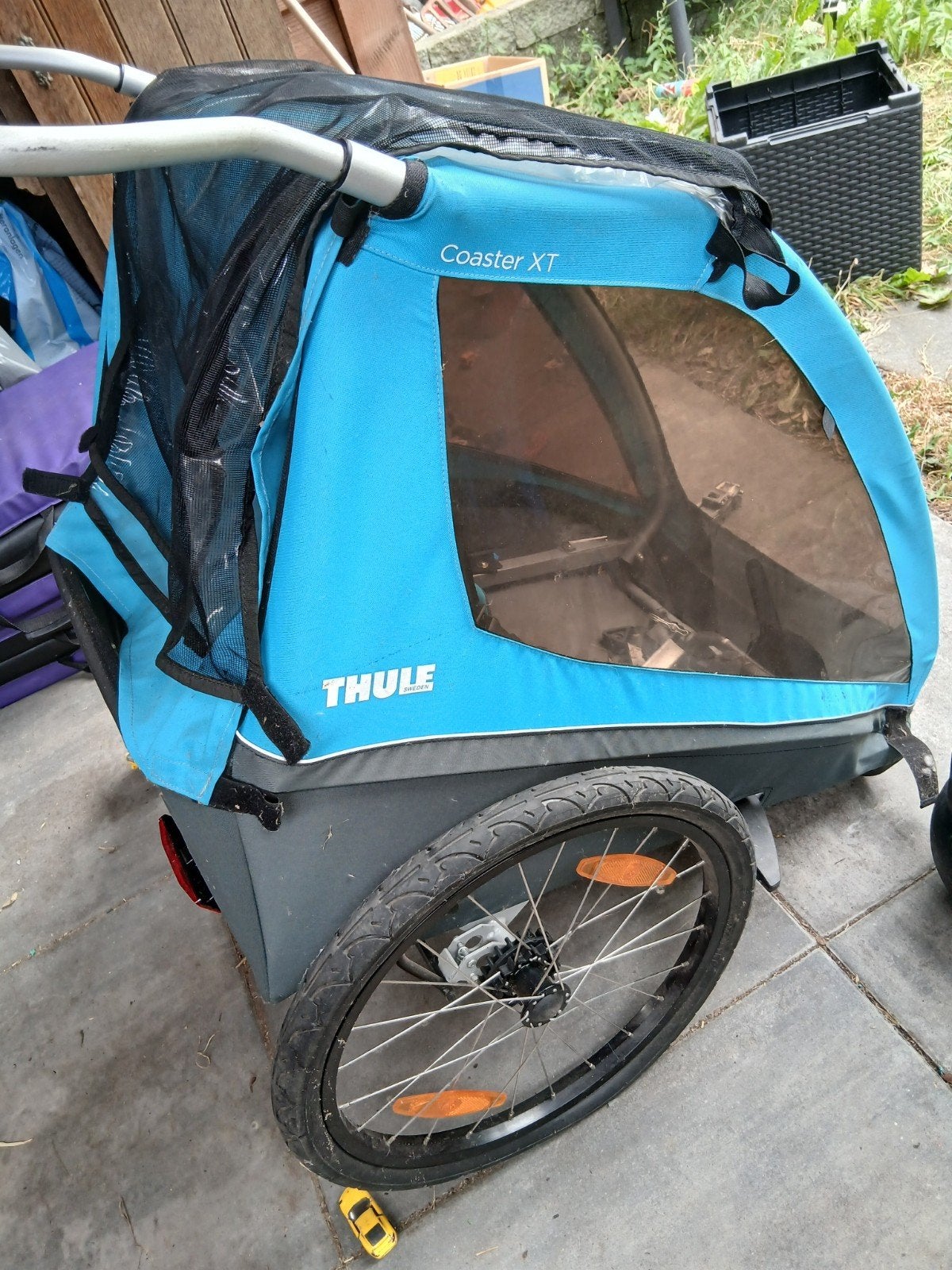 Thule Coaster XT Fietskar - Kinderkar, Fietsen en Brommers, Fietsaccessoires | Aanhangers en Karren, Ophalen, Gebruikt, Opvouwbaar