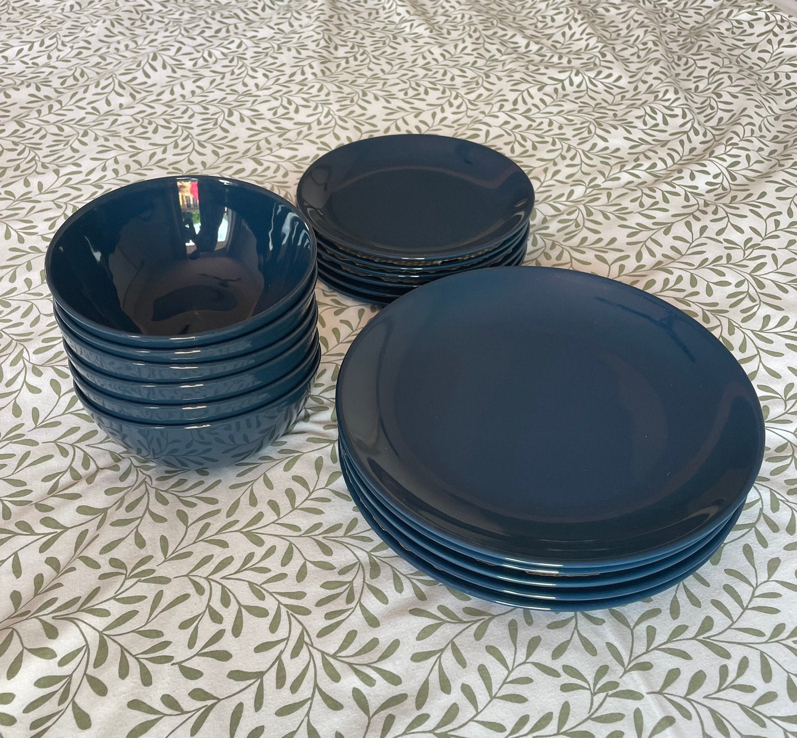 IKEA Blauwe aardewerk serviesset, Huis en Inrichting, Ophalen, Gebruikt, IKEA, Overige stijlen