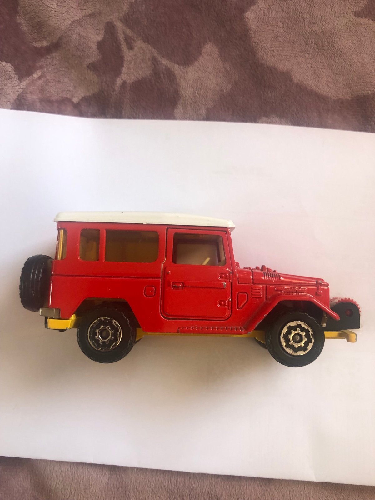 Majorette Toyota Land Cruiser - Rood met wit dak, Ophalen of Verzenden, Gebruikt, Auto