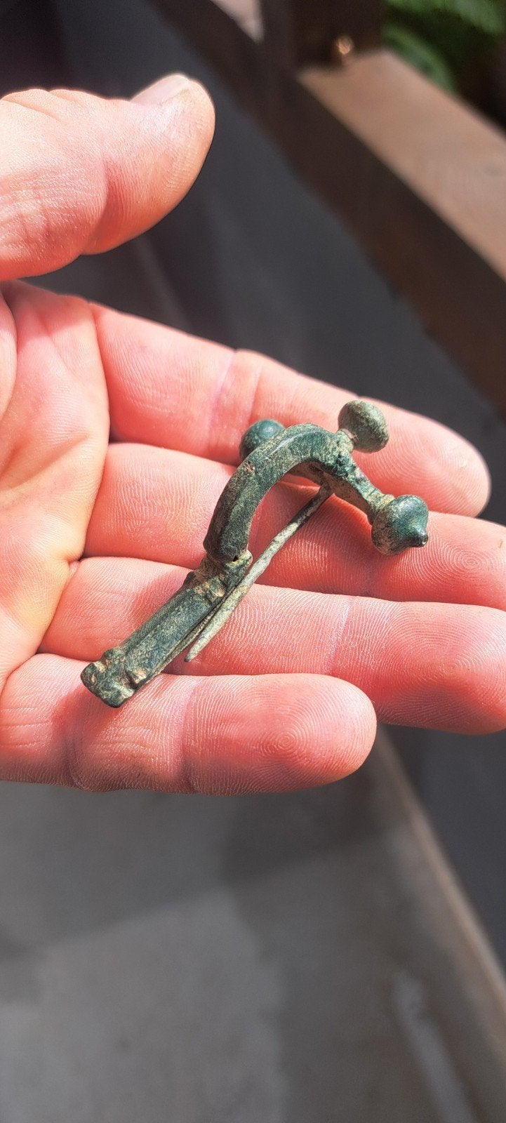 Romeins kruisboog Fibula naald werkende  bodemvondst, Ophalen of Verzenden