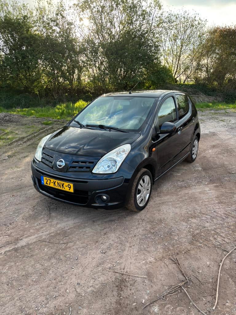 Nissan Pixo 1.0 50KW 5D 2010 Zwart, Auto's, Nissan, Voorwielaandrijving, 200 kg, 4 stoelen, Origineel Nederlands