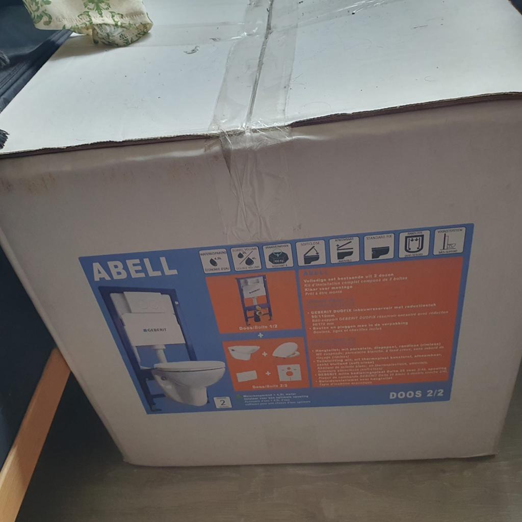 Abell Geberit Duofix Delta 12 cm inbouwreservoir met toilet, Doe-het-zelf en Verbouw, Sanitair, Ophalen of Verzenden, Nieuw, Toilet