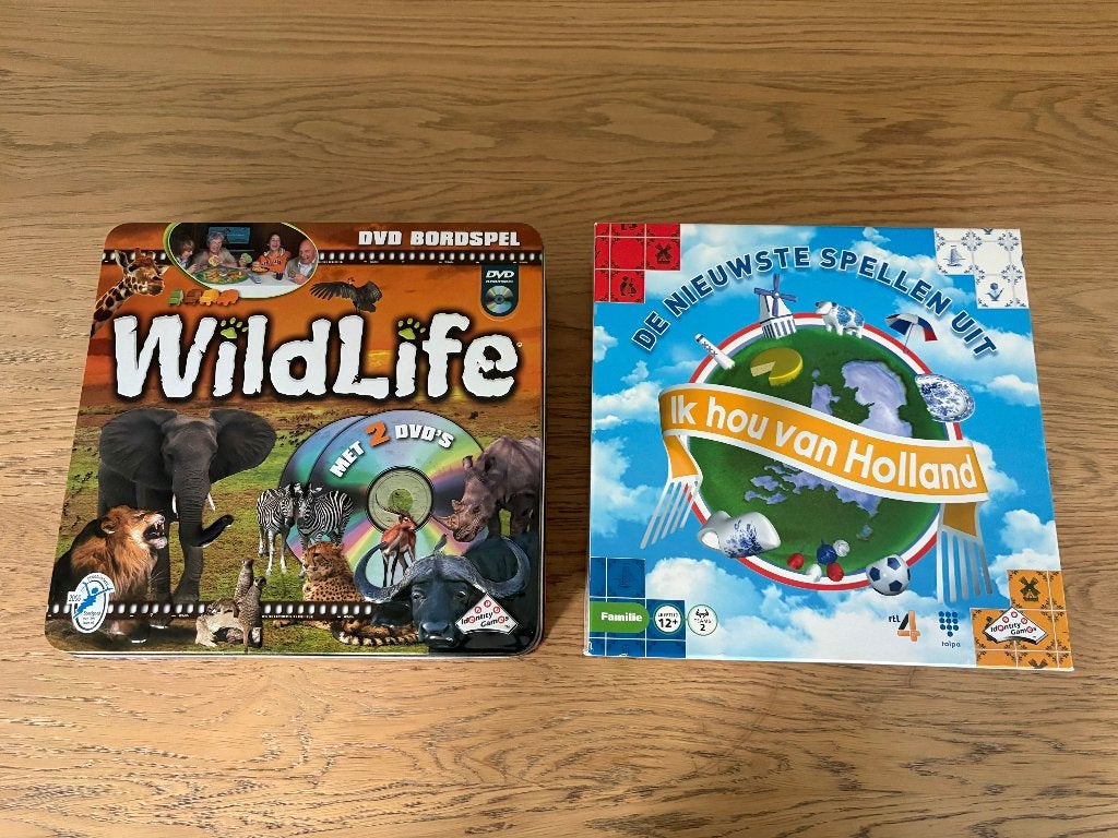 2 bordspellen, Ophalen, Zo goed als nieuw, Onbekend