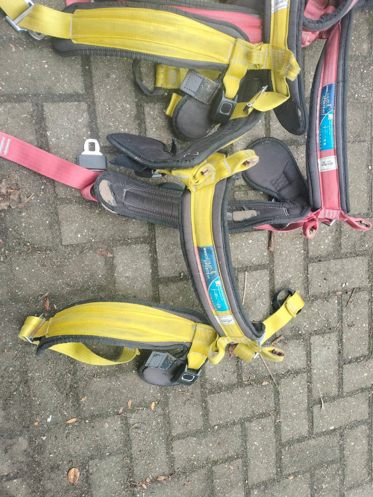 Klimharnassen voor Bungee trampoline - Set van 4 Gebruikte H, Ophalen of Verzenden, Gebruikt, Klimsport-accessoire