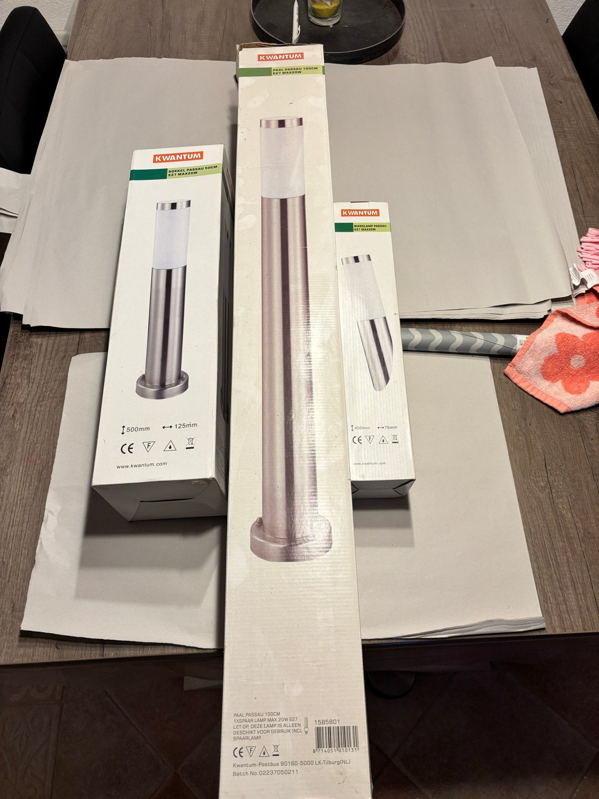 Kwantum Paal Passau Buitenlamp - Diverse Maten, Minder dan 50 watt, Nieuw, Ophalen of Verzenden, Netvoeding