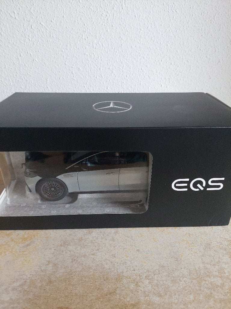 1/18 - M NZG - Mercedes Benz EQS Black/ Silver, Ophalen of Verzenden, Nieuw, Overige merken