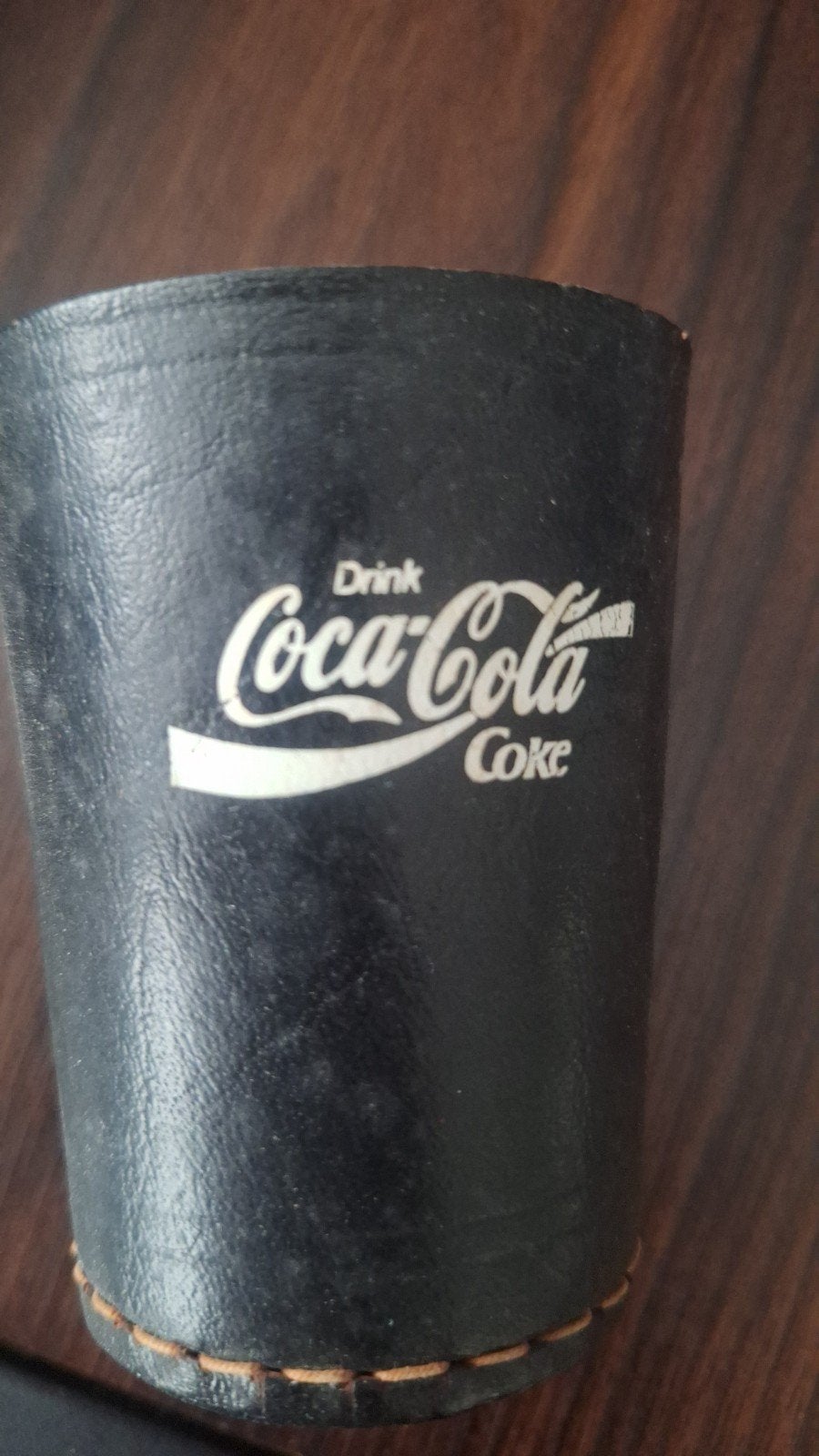 Vintage Coca-Cola Coke leren beker/mok, Ophalen of Verzenden, Gebruiksvoorwerp