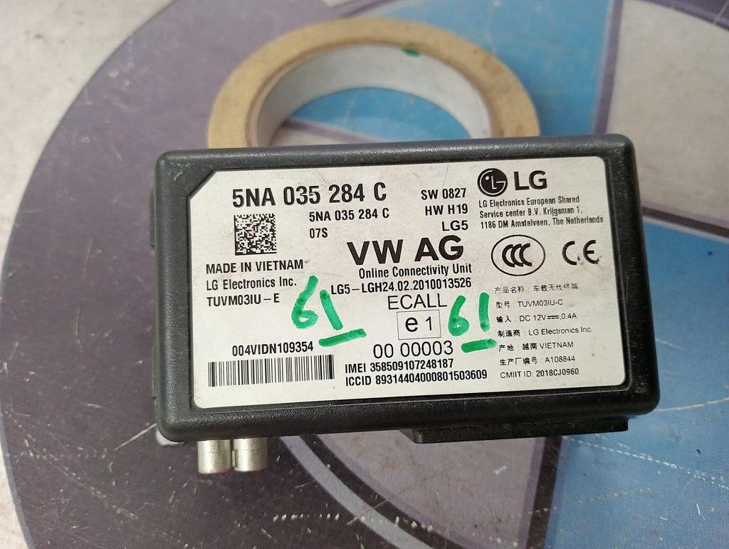5NA035284C Online diensten Module Golf 7 T-Roc Audi Q3 Skoda, Auto-onderdelen, Dashboard en Schakelaars, Gebruikt, -, -, -