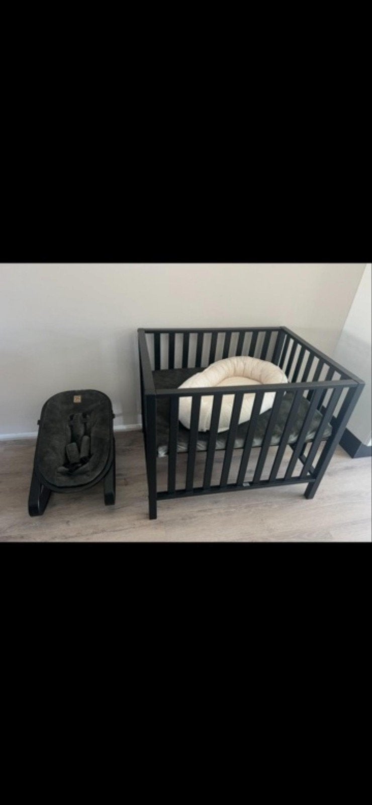 kinder box TWF zwart met matras!, Kinderen en Baby's, Boxen, Ophalen, Gebruikt, In hoogte verstelbaar
