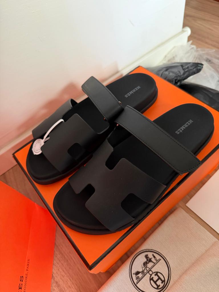 Hermès chypre sandalen zwart  - Maat 43, Ophalen of Verzenden, Nieuw, Overige typen