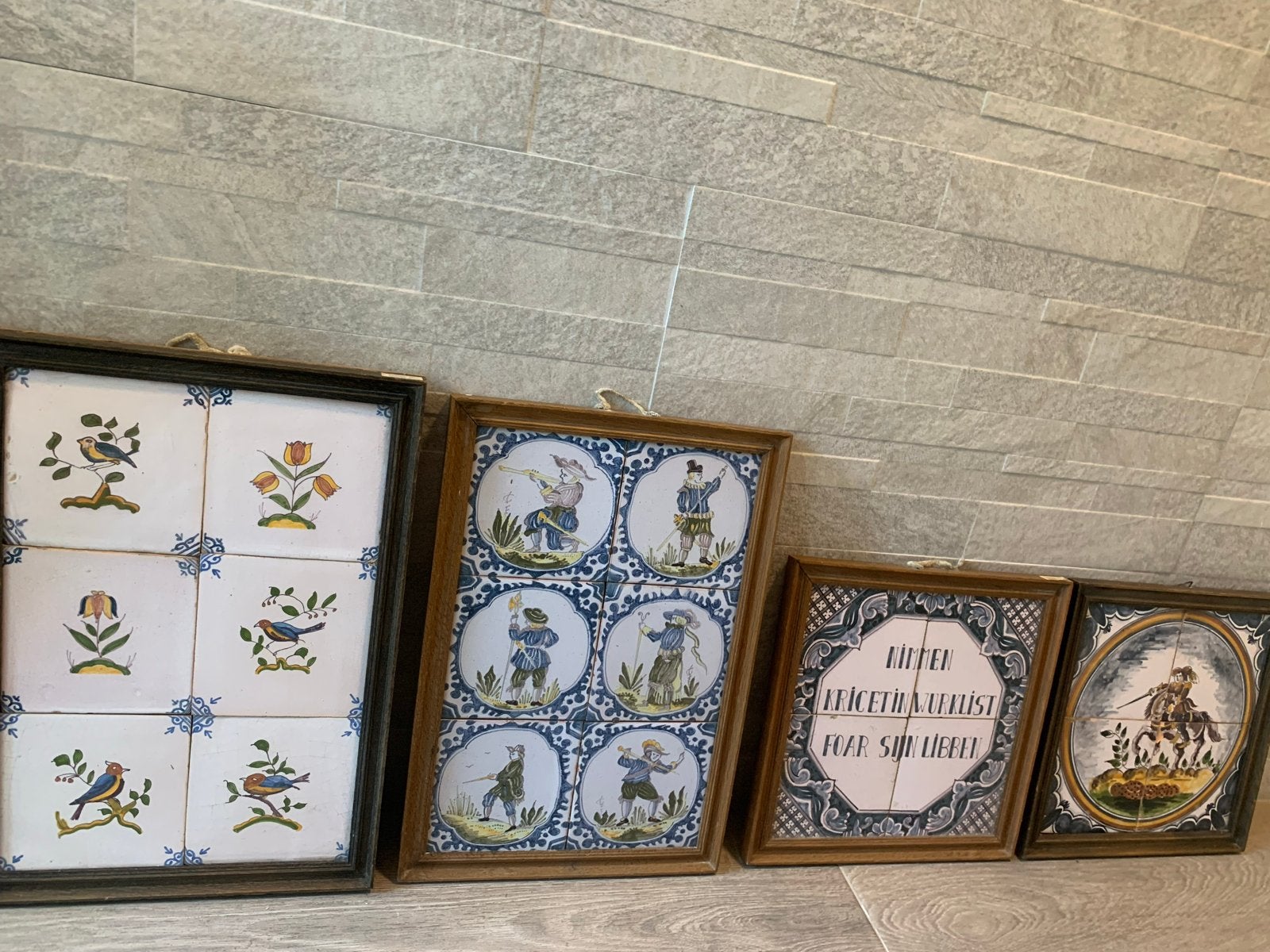 Oud Hollandse tegels 4 Tegeltableaus - Diverse Motieven, Ophalen
