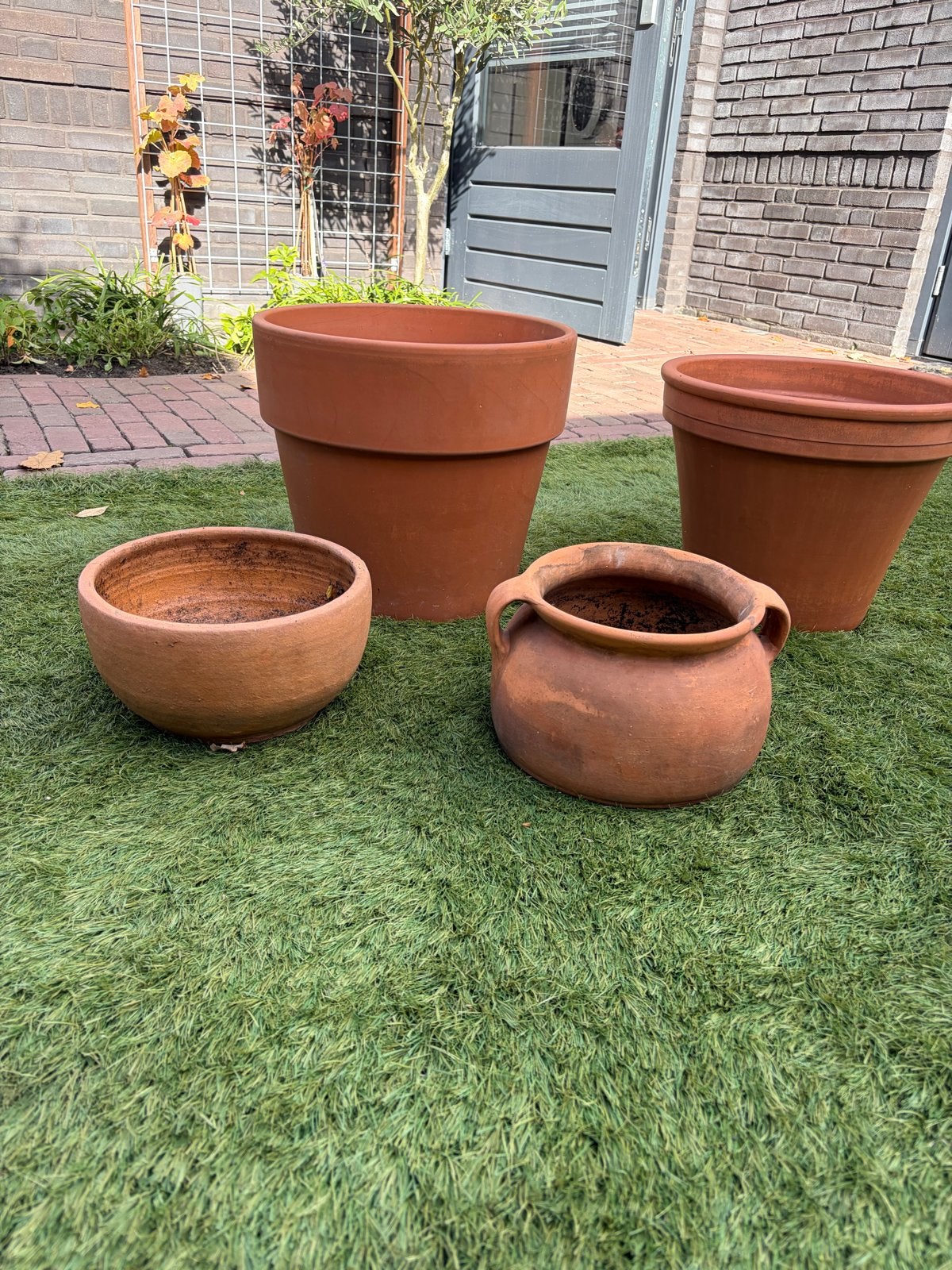 Set van 4 Terracotta Bloempotten - Nieuwstaat, Zo goed als nieuw, Minder dan 40 cm, Binnen, Terracotta