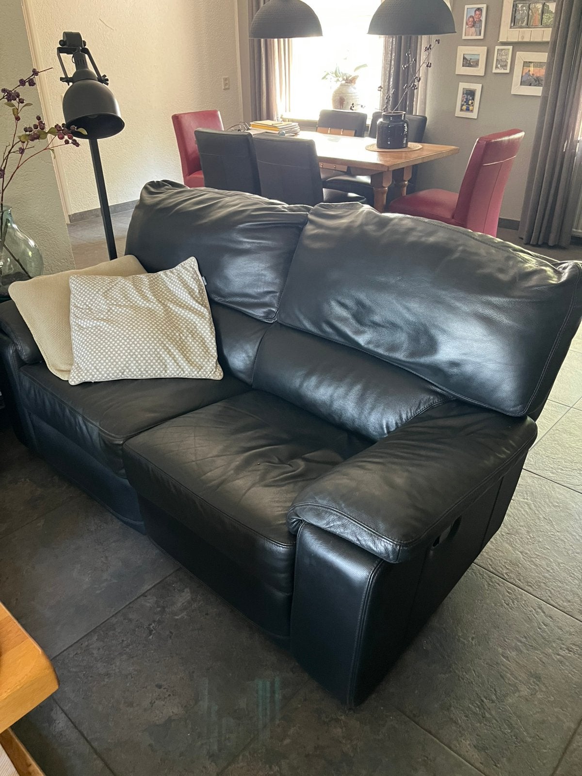 Bankstel met relax gedeeltes 2,5 zits, 3 zits en fauteuil, Ophalen, Gebruikt, Leer