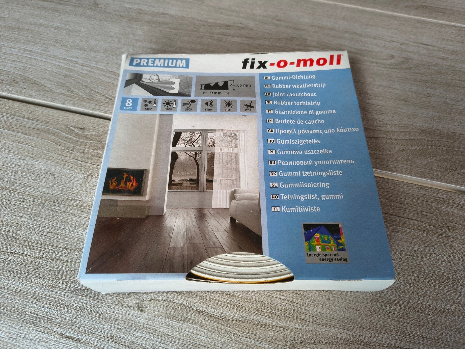 Fix-o-moll Premium rubber tochtstrip - 8 meter, Ophalen
