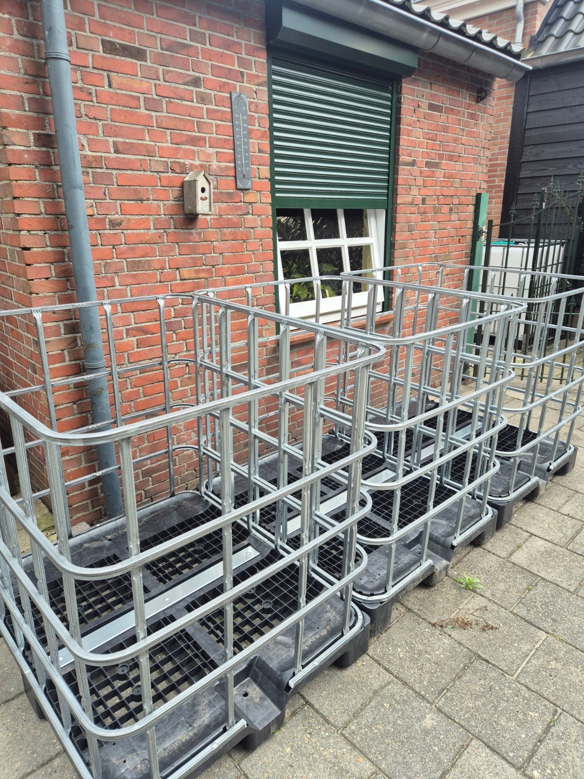 3x  ibc kooi met kunststof pallet, 100 cm of meer, 60 cm of meer, Ophalen of Verzenden, 50 cm of meer