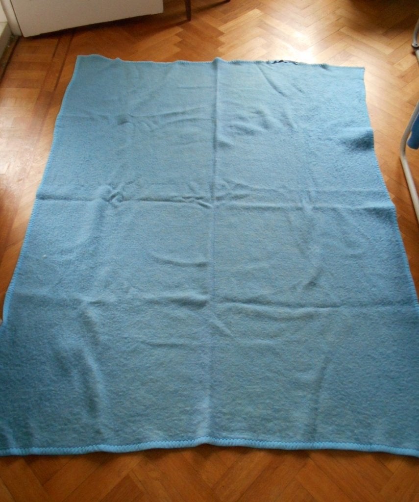 Retro wollen deken Eind jaren 60 deken 200 x 160 cm (16z), Huis en Inrichting, Slaapkamer | Beddengoed, Ophalen, Gebruikt, Tweepersoons