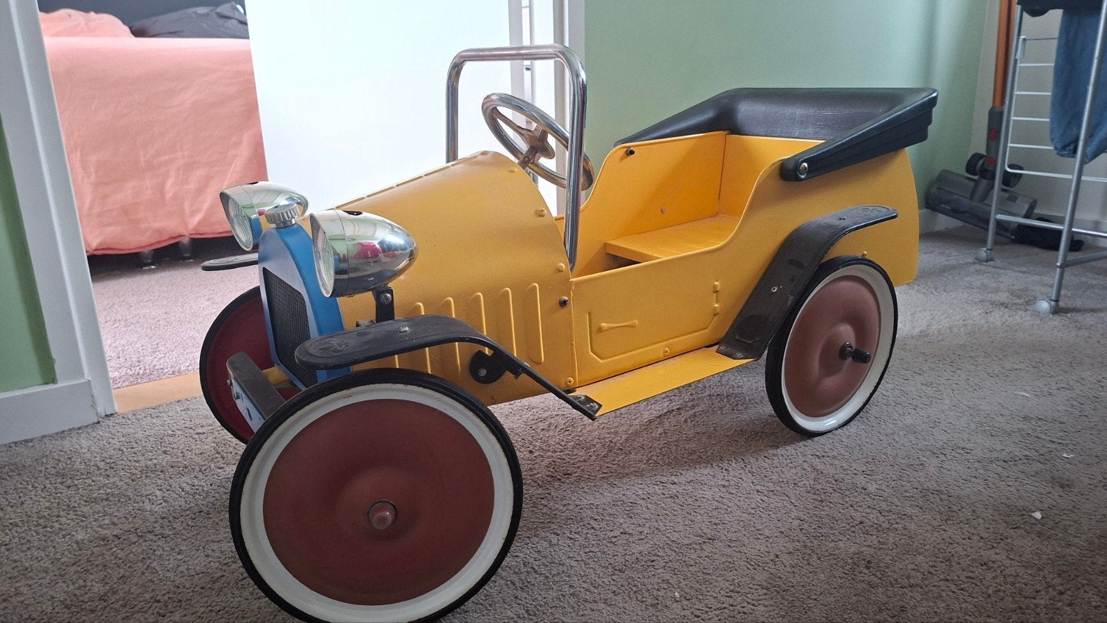 Brum Trapauto - Vintage Gele Trapauto voor Kinderen, Ophalen of Verzenden