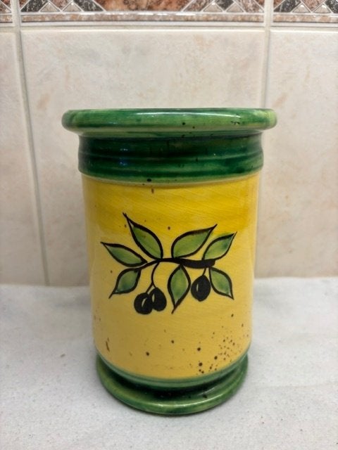 Franse Olijf Pot Bleu d'Argile, Antiek en Kunst, Curiosa en Brocante, Ophalen of Verzenden