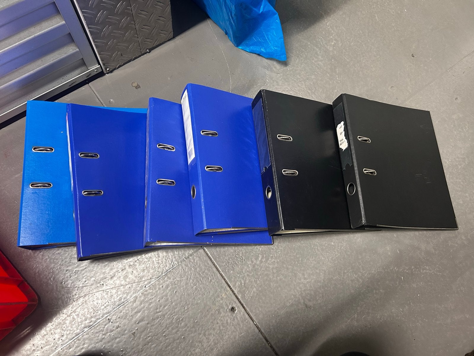 Partij van 6 gebruikte ordners (blauw en zwart), Ophalen of Verzenden, Gebruikt