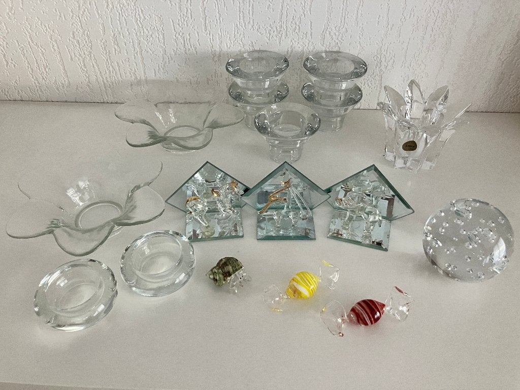 Glazen decoraties en theelichthouders, Ophalen of Verzenden