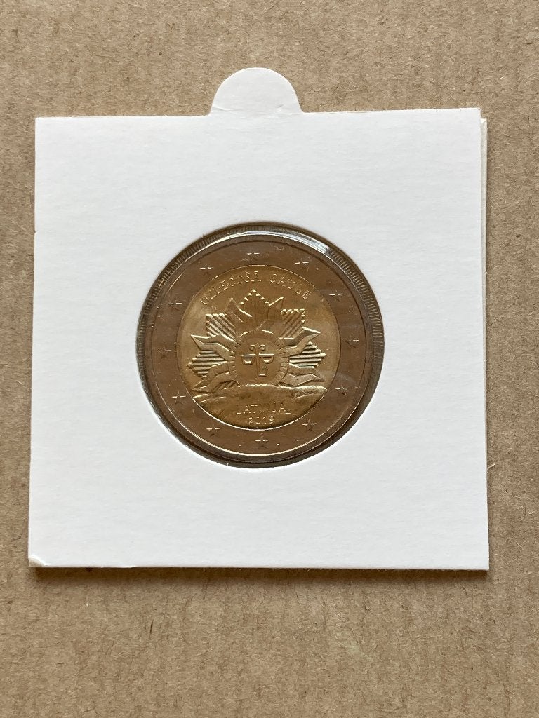 (30) 2 Euro Lettland 2019. De rijzende Zon. UNC., Ophalen of Verzenden, Overige landen, 2 euro, Losse munt