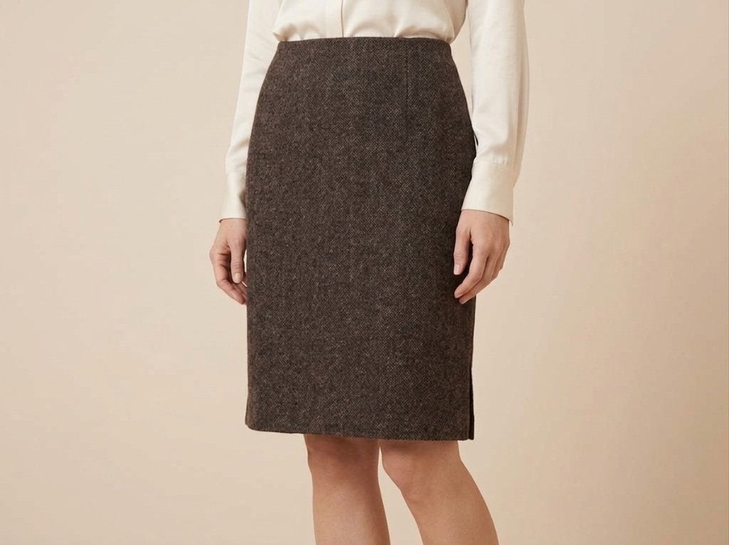 Natan Collection donkerbruin gemêleerd wollen rokje maat 40, Kleding | Dames, Maat 38/40 (M), Bruin, Verzenden, Zo goed als nieuw