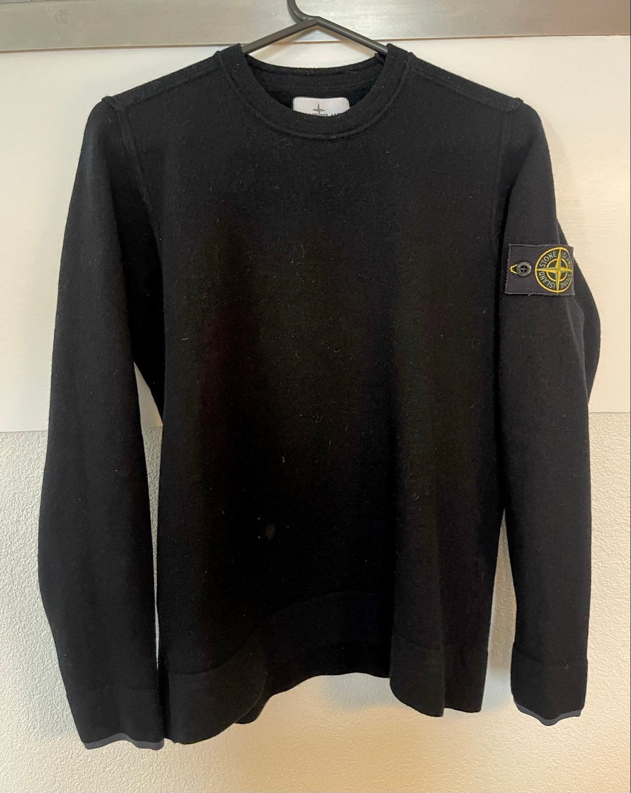 Stone Island wollen trui zwart - Maat M, Ophalen of Verzenden, Zo goed als nieuw, Maat 48/50 (M), Zwart