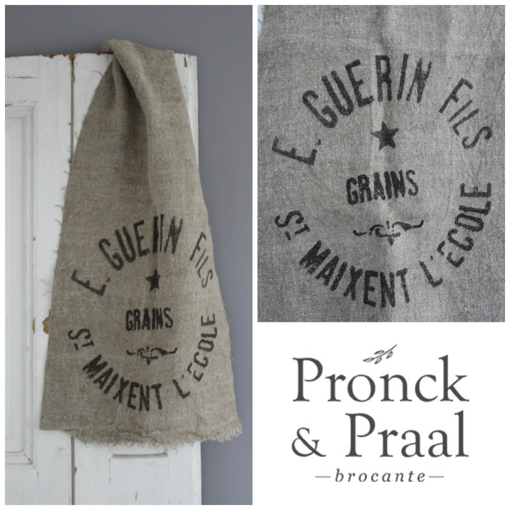 Stoere shabby linnen plaid 40 x 95 cm. Nr.1 *Pronck & Praal*, Brocante, Beige, Nieuw, Ophalen of Verzenden