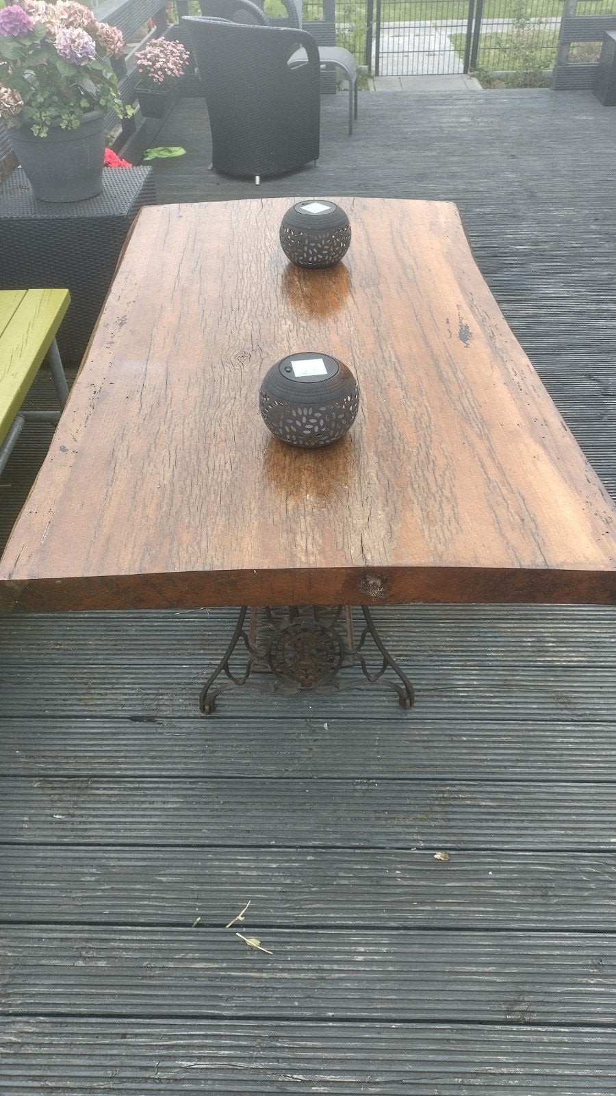 Robuuste houten tafelblad, Overige houtsoorten, Gebruikt, 100 tot 150 cm, Vier personen