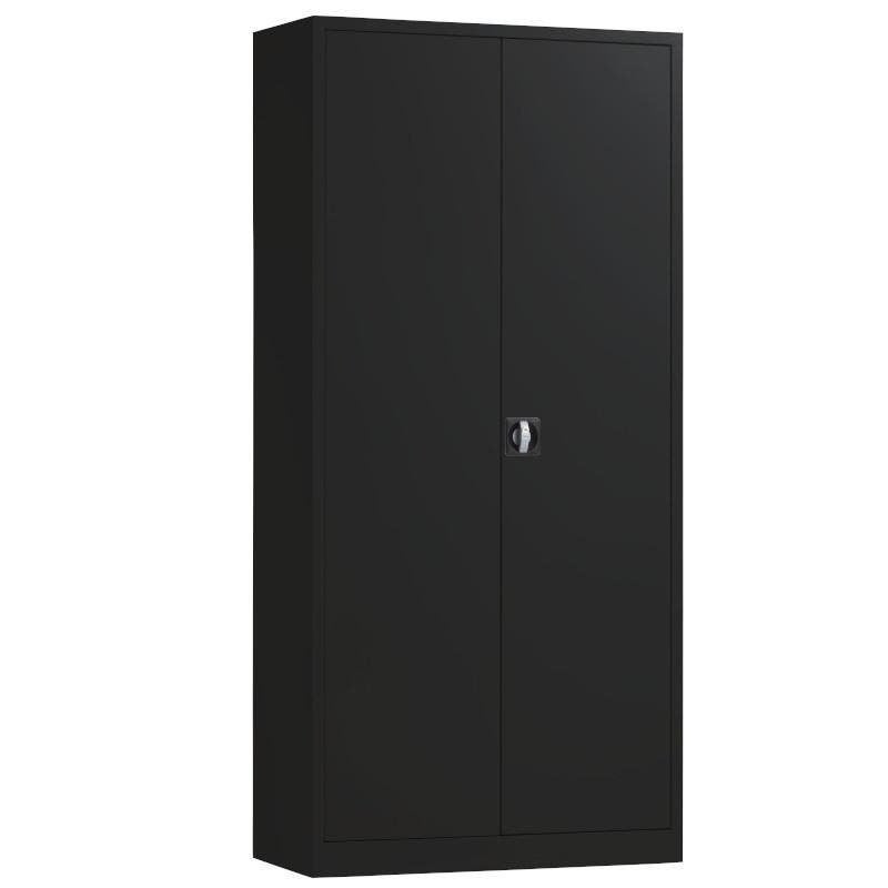 MN Kantoormeubelen Draaideurkast Hoog Zwart H195xB92xD42, Nieuw, Met slot, Metaal, 150 tot 200 cm