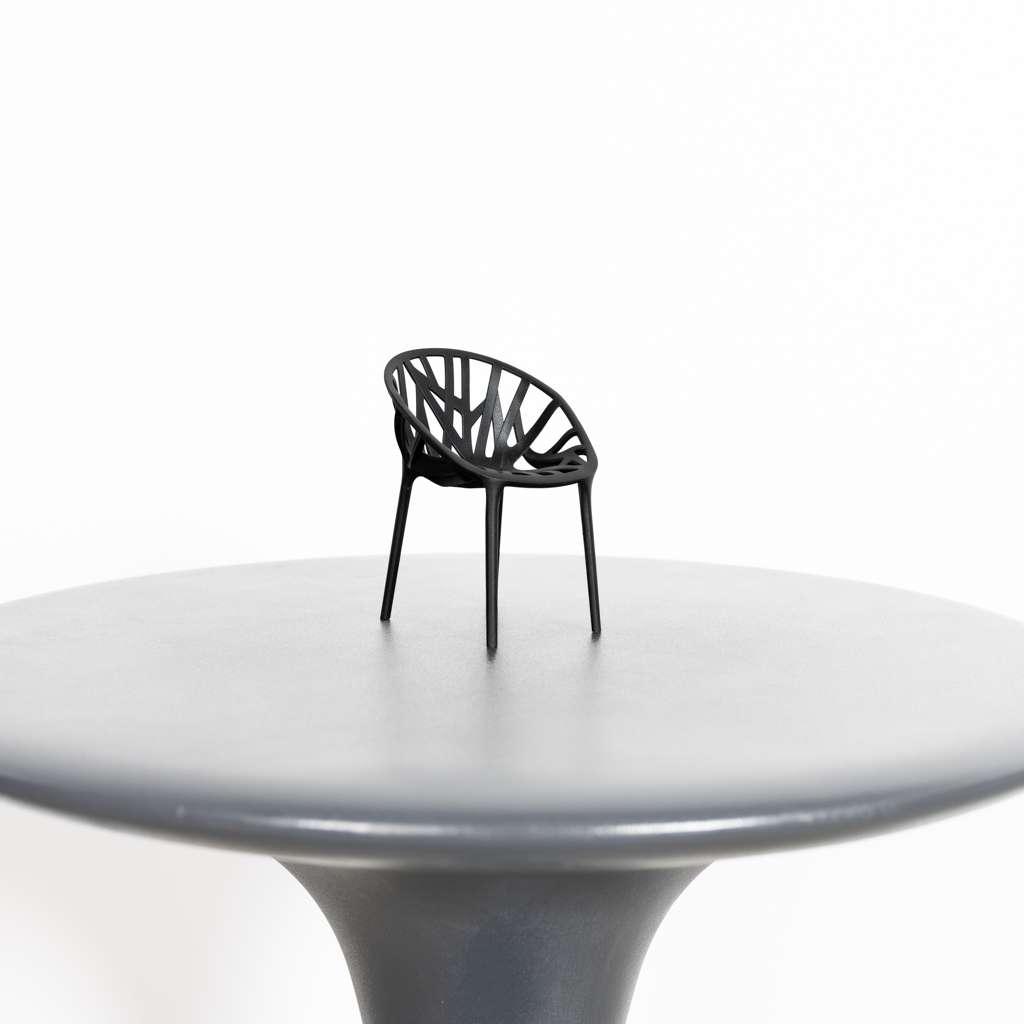 3x Vitra Miniatuur Vegetal Stoel Zwart Kunststof