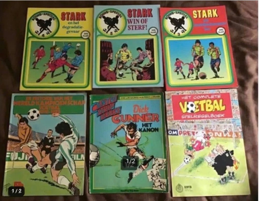 10 diverse voetbalstrips (Boing,Champions)., Meerdere stripboeken, Ophalen of Verzenden, Gelezen