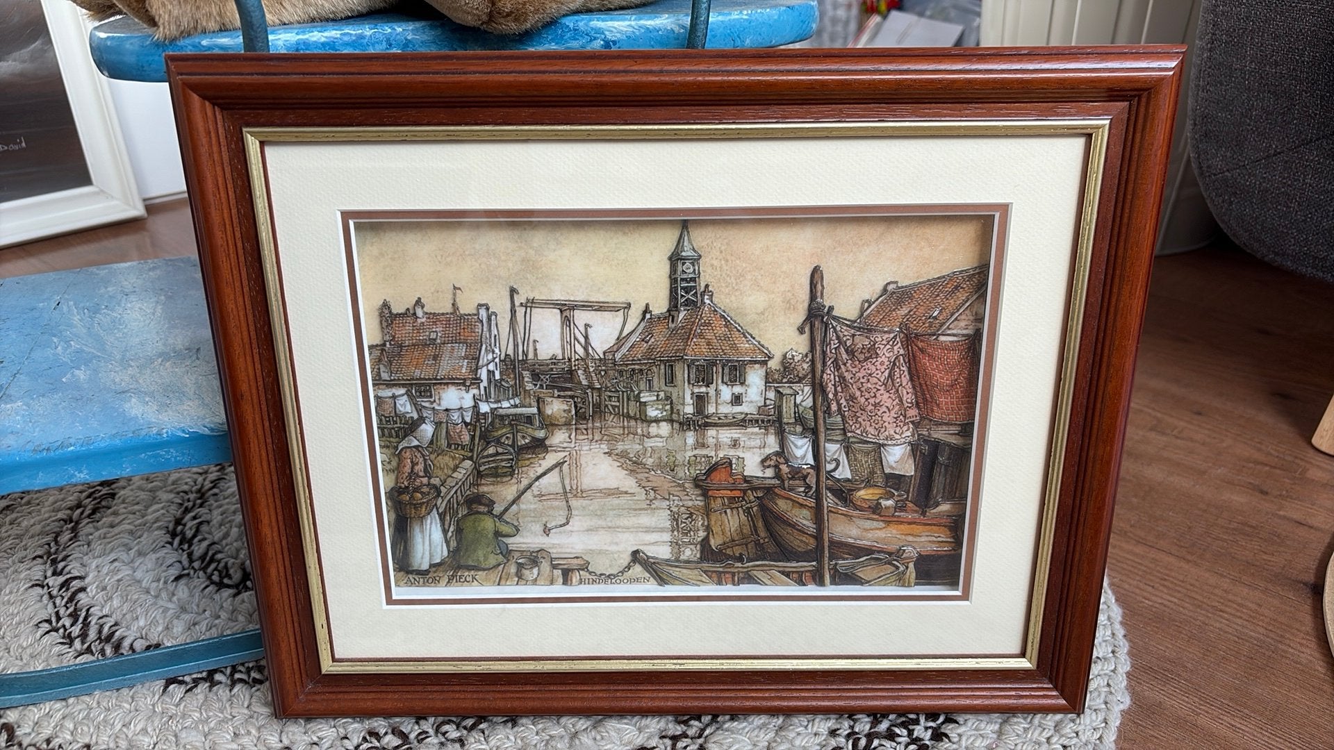 Anton Pieck, Hindeloopen- 3D schilderij, Paneel, Ophalen of Verzenden, Print, Stads- / dorpsgezicht