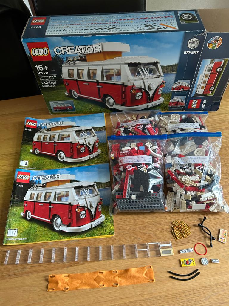 Lego Creator Expert 10220 VW T1 Campervan met doos en boekje, Gebruikt, Lego, Ophalen of Verzenden, Compleet