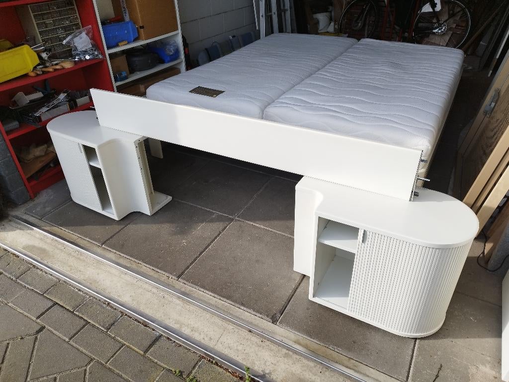 Auping auronde 2 persoonsbed, Ophalen, Wit, Tweepersoons, 180 cm