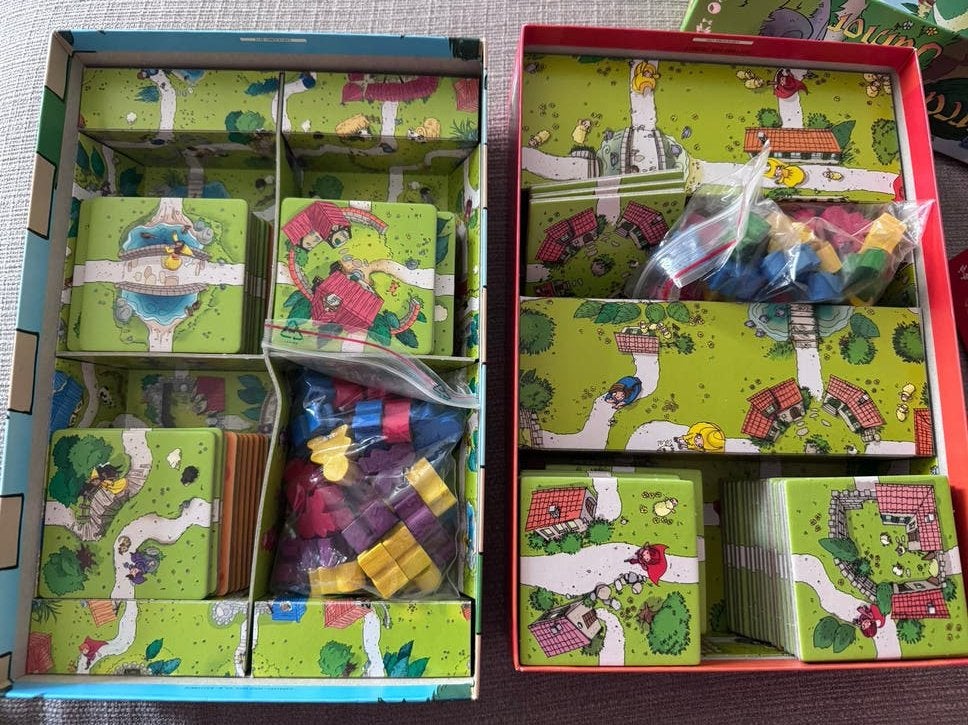 Carcassonne Junior bordspel - 2 edities, Hobby en Vrije tijd, Gezelschapsspellen | Bordspellen, Zo goed als nieuw, Drie of vier spelers