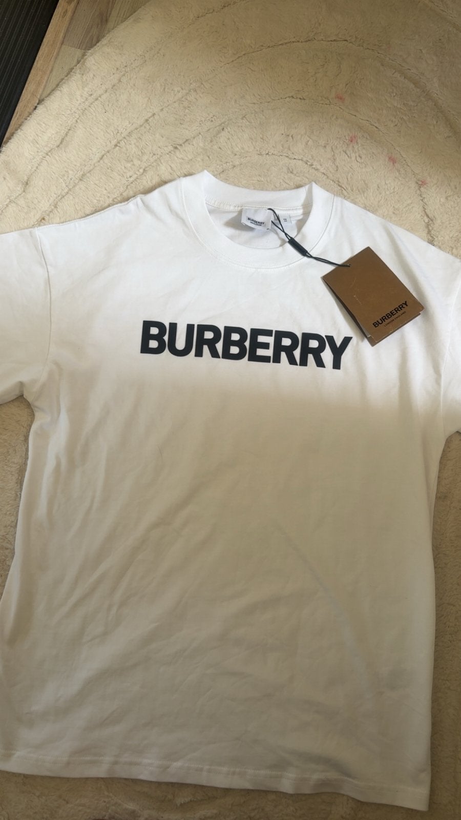 Burberry T-shirt - Maat XS (valt als S), Wit, Nieuw, Ophalen of Verzenden, Korte mouw